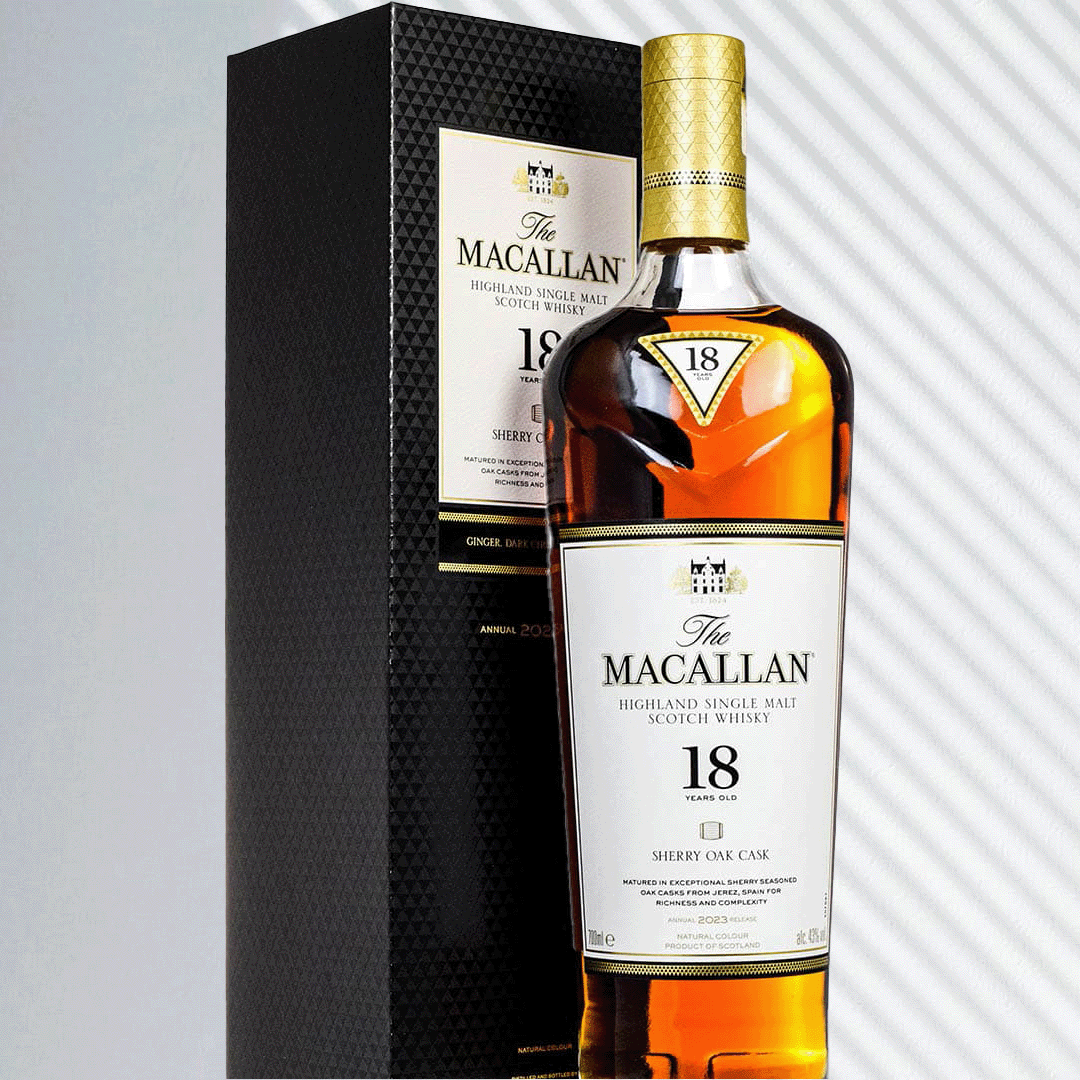 Macallan 18 Year Sherry Oak Cask Highland Single Malt Scotch
