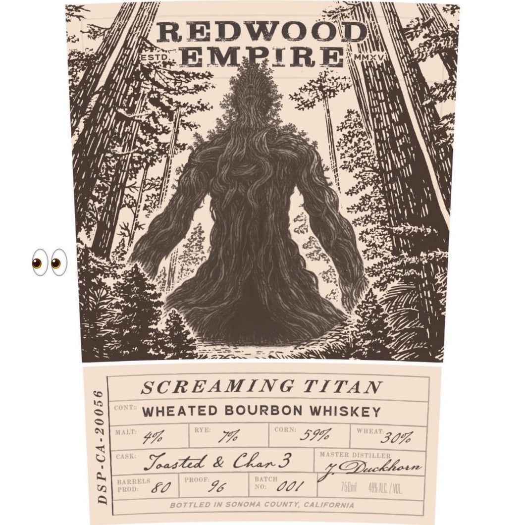 Redwood Empire Screaming Titan Wheated Bourbon Whiskey 750ml