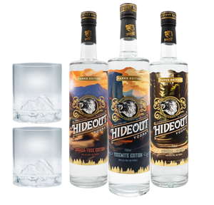 Hideout Vodka National Parks Edition Full Set 3-Pack Bundle