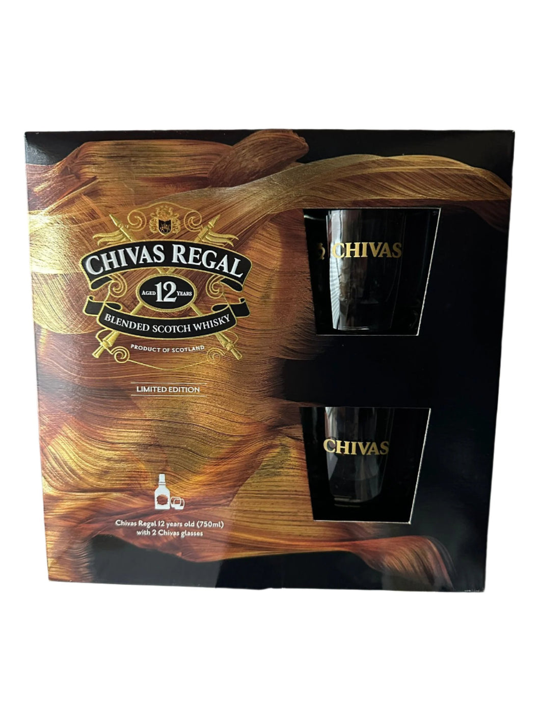 Chivas Regal 12 Year Old Limited Edition Blended Scotch Whisky with Glasses 750ml