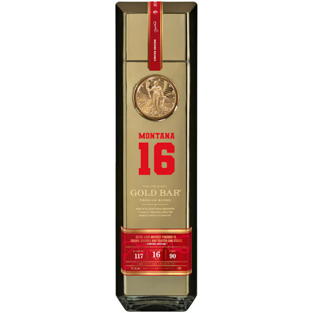 Gold Bar Joe Montana Blended 117 16 Year Old American Whiskey 750ml