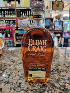 Elijah Craig Private Barrel 9 Year Old  Folsom Wine & Spirits Single Barrel Store Pick Barrel Proof Kentucky Straight Bourbon Whiskey 750ml