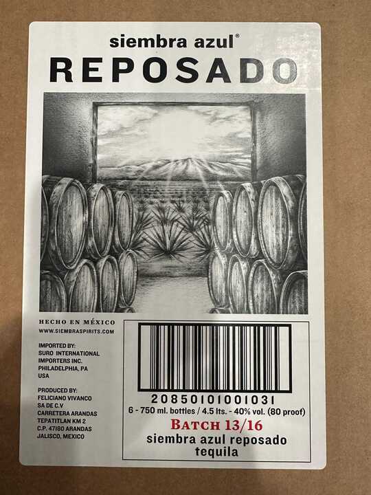 Siembra Azul Reposado Tequila Batch 13/16 750ml