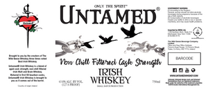 Untamed Non Chill Filtered Cask Strength Irish Whiskey 750ml